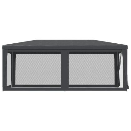 Парти палатка с 6 мрежести странични стени антрацит 3x6 м HDPE