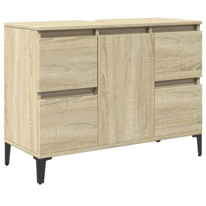 Шкаф за мивка, дъб сонома, 80x33x60 см, инженерно дърво