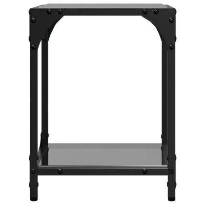 Маси за кафе с черен стъклен плот 2 бр 30x30x40 см стомана