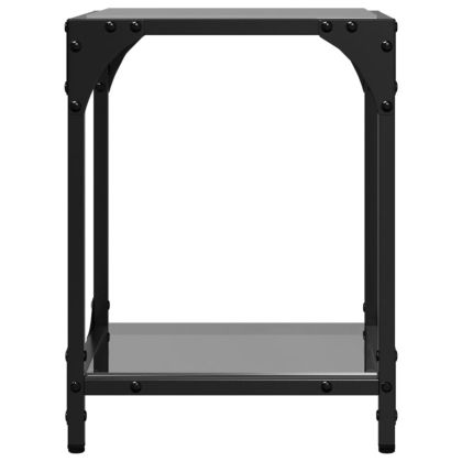 Маси за кафе с черен стъклен плот 2 бр 30x30x40 см стомана