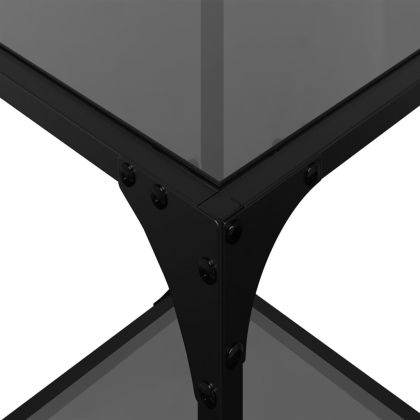 Маси за кафе с черен стъклен плот 2 бр 30x30x40 см стомана