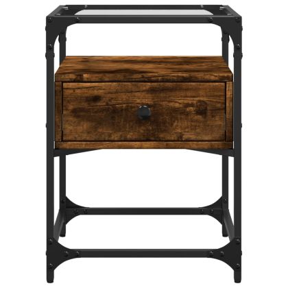 Нощни шкафчета 2 бр опушен дъб 40x40x55 см инженерно дърво