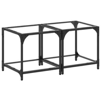 Маси за кафе с прозрачен стъклен плот 2 бр 40x40x40 см стомана
