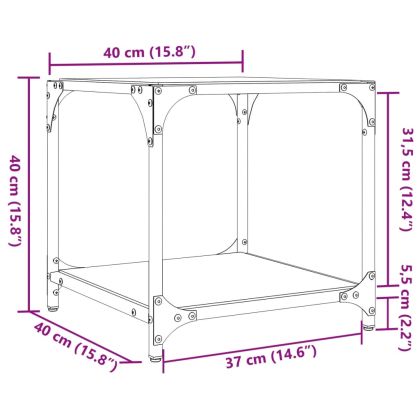Маси за кафе с прозрачен стъклен плот 2 бр 40x40x40 см стомана