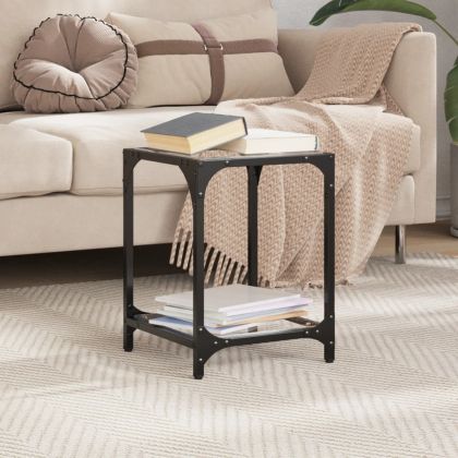 Маса за кафе с прозрачен стъклен плот 30x30x40 см стомана