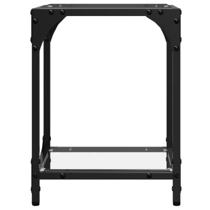 Маса за кафе с прозрачен стъклен плот 30x30x40 см стомана