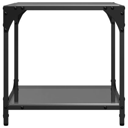 Маси за кафе с черен стъклен плот 2 бр 40x40x40 см стомана