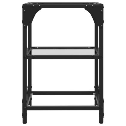 Маси за кафе с прозрачен стъклен плот 2 бр 30x30x45 см стомана