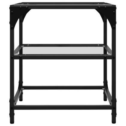 Маса за кафе с прозрачен стъклен плот 40x40x45 см стомана