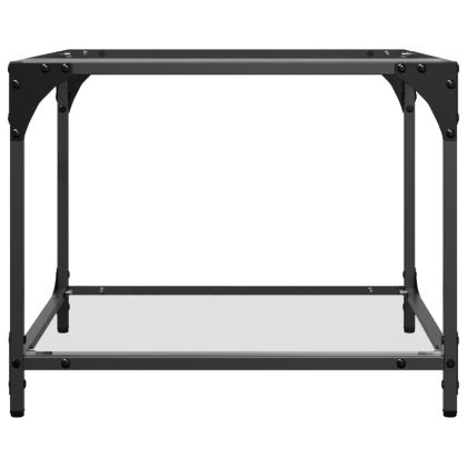 Маси за кафе с прозрачен стъклен плот 2 бр 50x50x40 см стомана
