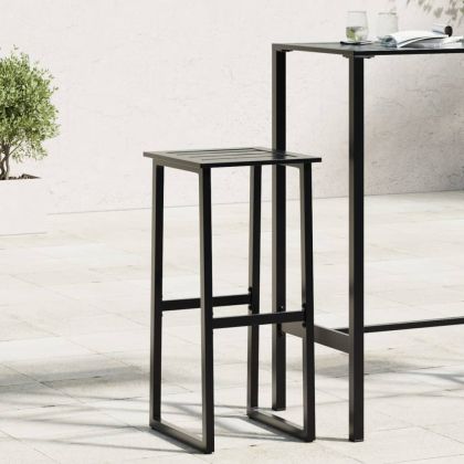 Бар табуретки 2 бр черни 38x38x80 см прахово боядисана стомана