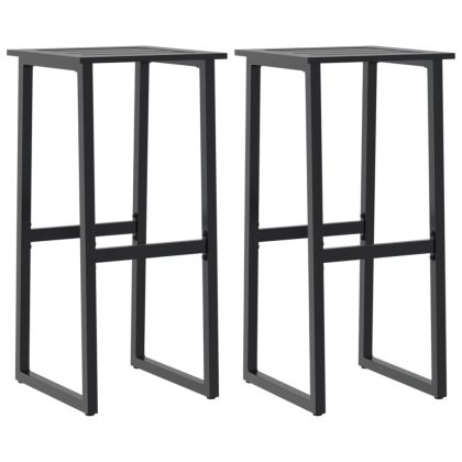 Бар табуретки 2 бр черни 38x38x80 см прахово боядисана стомана