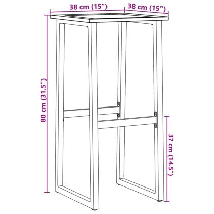 Бар табуретки 2 бр черни 38x38x80 см прахово боядисана стомана