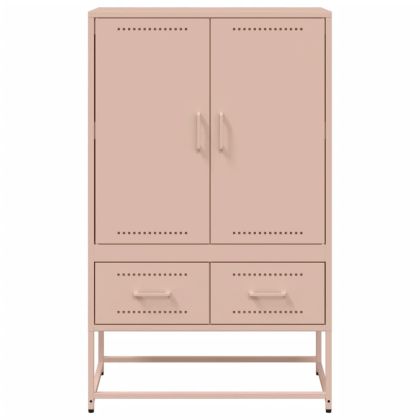 Висок шкаф, розов, 68x39x111,5 см, стомана
