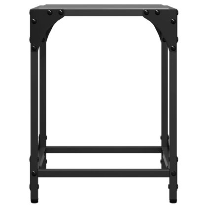 Маси за кафе с черен стъклен плот 2 бр 30x30x40 см стомана