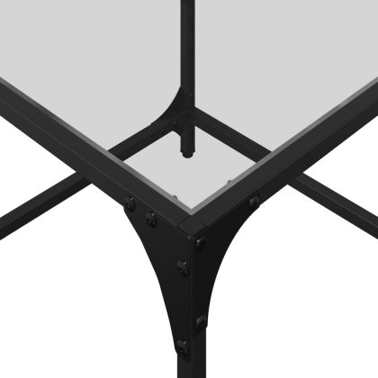 Маса за кафе с прозрачен стъклен плот 50x50x40 см стомана