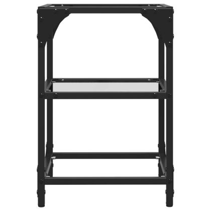 Маса за кафе с прозрачен стъклен плот 30x30x45 см стомана