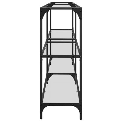 Конзолна маса с прозрачен стъклен плот 194,5x30x81 см стомана