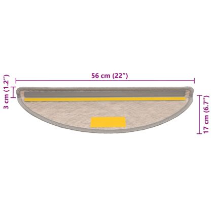 Самозалепващи стелки за стълби сизал 15 бр 56x17x3 см сребристи