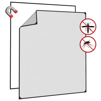 Магнитна мрежа против насекоми за прозорци, антрацит, 120x140см