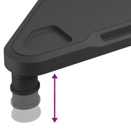 Ъглова поставка за монитор, черна, 49x28x10,5 см