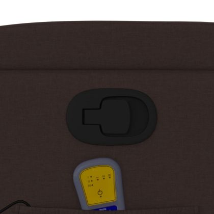 Изправящ масажен реклайнер стол, тъмнокафяв, текстил