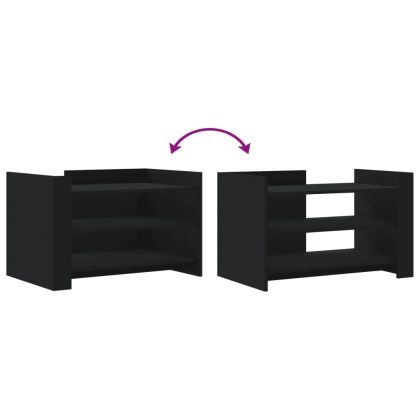 Маса за кафе, черна, 80x50x50 см, инженерно дърво