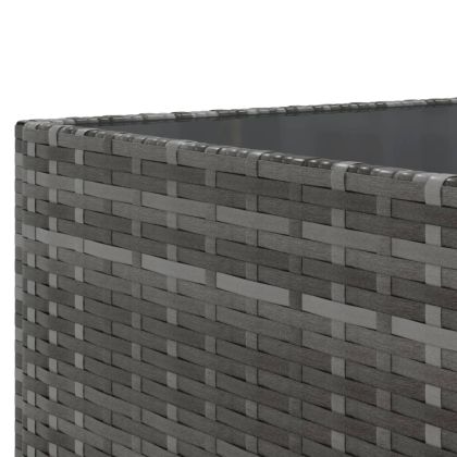 Градински лаундж комплект с възглавници 5 части сив полиратан