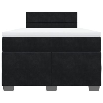 Боксспринг легло с матрак, черно, 120x200 см, кадифе