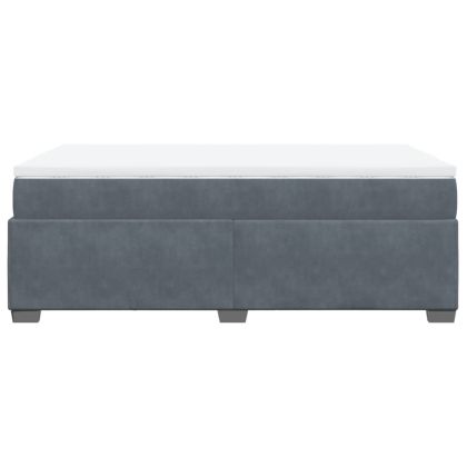 Боксспринг легло с матрак, тъмносив, 120x190 см, кадифе