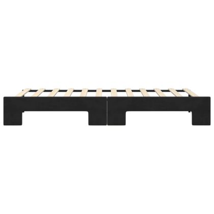 Канапе с изтеглящо разтегателно легло черно 90x200 см кадифе