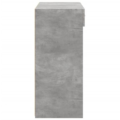 Сайдборд, бетонно сив, 80x42,5x93 см, инженерно дърво