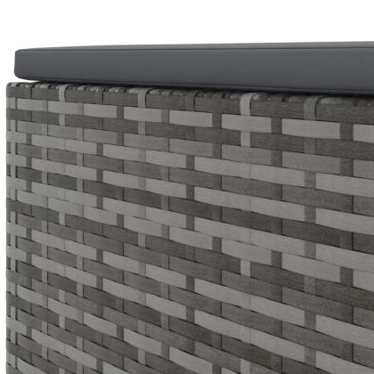 Градински лаундж комплект с възглавници 4 части сив полиратан