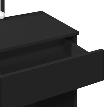 Тоалетка с LED, черна, 100x40x130 см