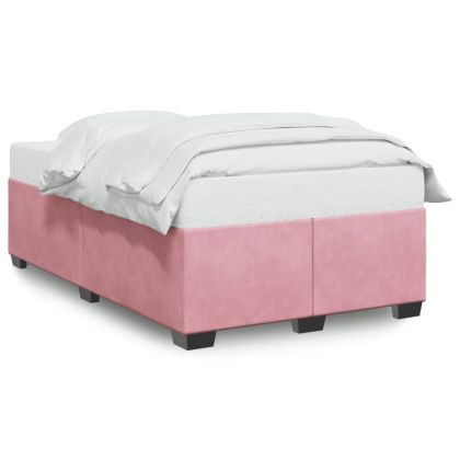 Рамка за легло, розова, 120x200 см, кадифе