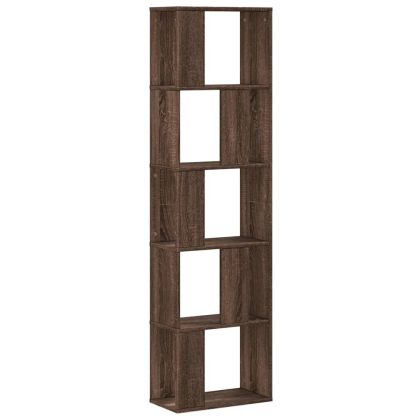 Библиотека 5 рафта кафяв дъб 45x23,5x162,5 см инженерно дърво