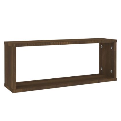 Стенни рафтове, 4 бр, Кафяв дъб, 60x15x23 см, инженерно дърво
