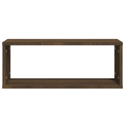 Стенни рафтове, 4 бр, Кафяв дъб, 60x15x23 см, инженерно дърво