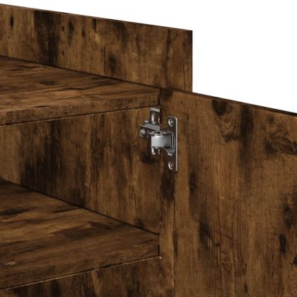 Кафе маса, опушен дъб, 80x50x50 см, инженерно дърво