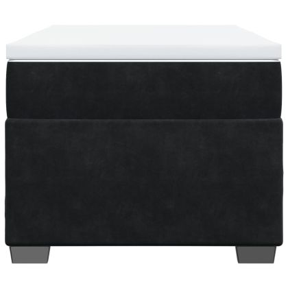 Боксспринг легло с матрак, черно, 90x200 см, кадифе