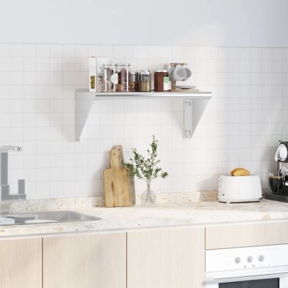 Стенен рафт, 75x30x31 см, сребрист, неръждаема стомана