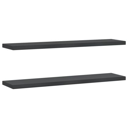Стенни рафтове 2 бр 100x23,5 см черни неръждаема стомана