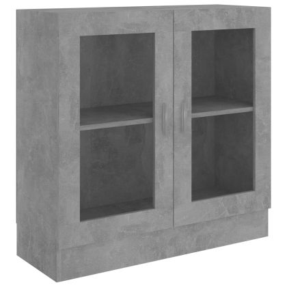 Шкаф витрина, бетонно сив, 82,5x30,5x80 см, ПДЧ