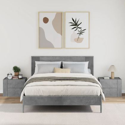 Нощни шкафчета за стенен монтаж 2 бр бетонно сиви 45x30x35 см