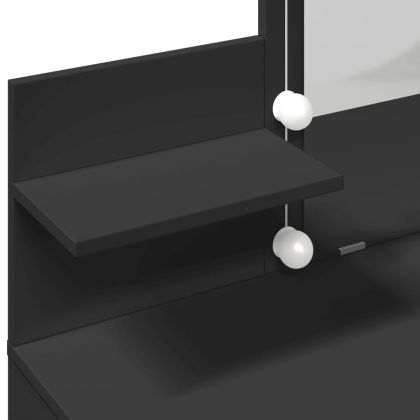 Тоалетка с LED, черна, 100x40x130 см