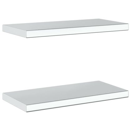 Стенни рафтове 2 бр 50x23,5x3 см сребристи неръждаема стомана