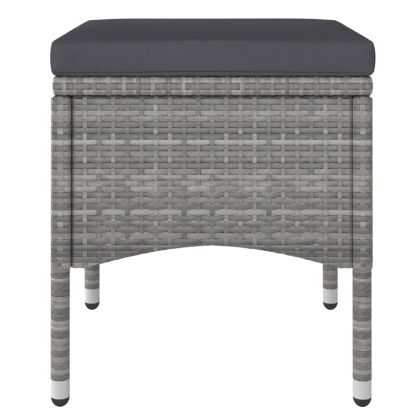 Градински комплект 5 части полиратан и акациево дърво масив сив