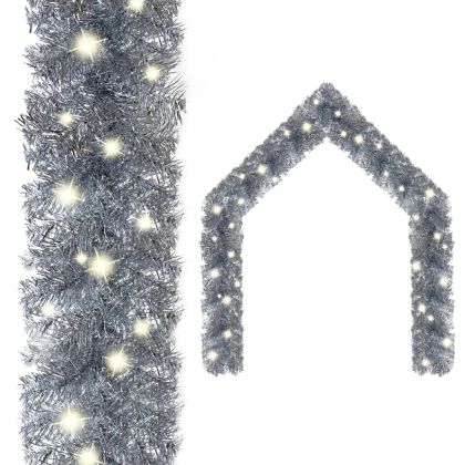 Коледен гирлянд с LED лампички, 10 м, сребрист