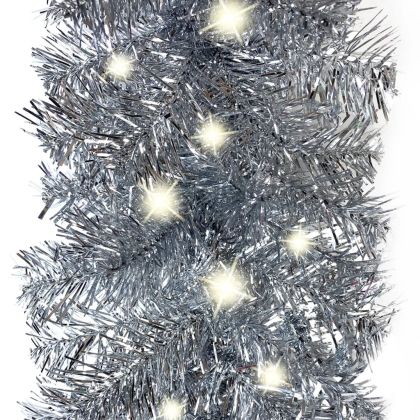 Коледен гирлянд с LED лампички, 10 м, сребрист