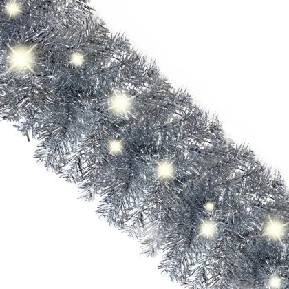 Коледен гирлянд с LED лампички, 10 м, сребрист